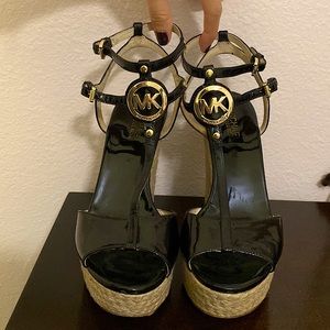 Michael Kors Black Tweed Wedges